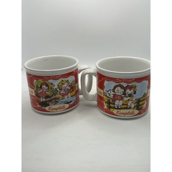 Campbell's Dining Campbells Soup Mugs 998 Swimming Fence Set Of 2